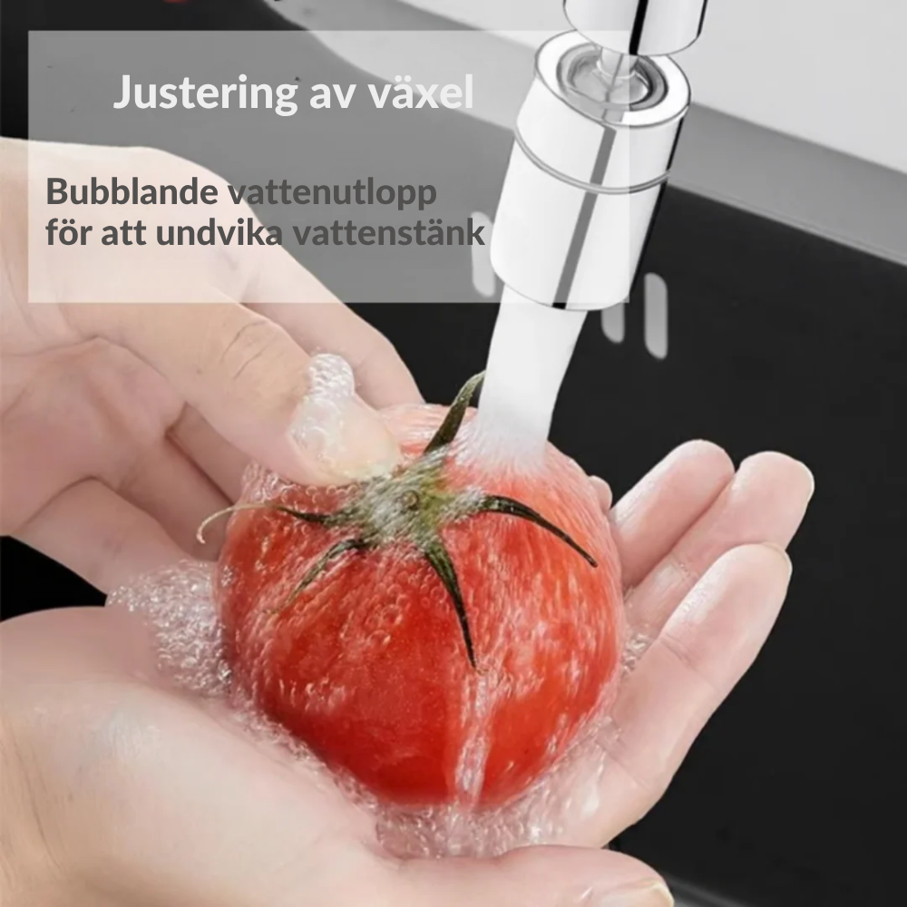 FlexiJet™ | 360-graders kranutlopp med kraftfull jet- och sprayfunktion.